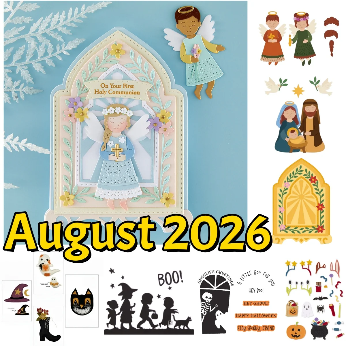August 2026 Halloween Classic Mouse Hat Boo Arch Metal Cutting Dies Clear Stamps Hot Foil for DIY Decorating Card Scrapbook