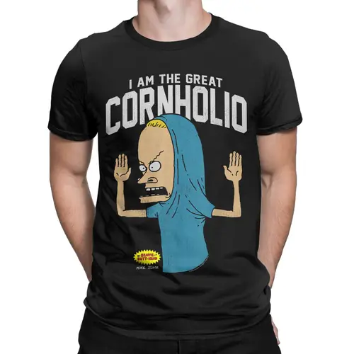 Imagen 2 del producto Camisetas para hombre Beavis y Butt-Head I Am the Great Cornholio Camisetas únicas 100% de algodón Camisetas de manga corta Ropa con cuello redondo para adultos