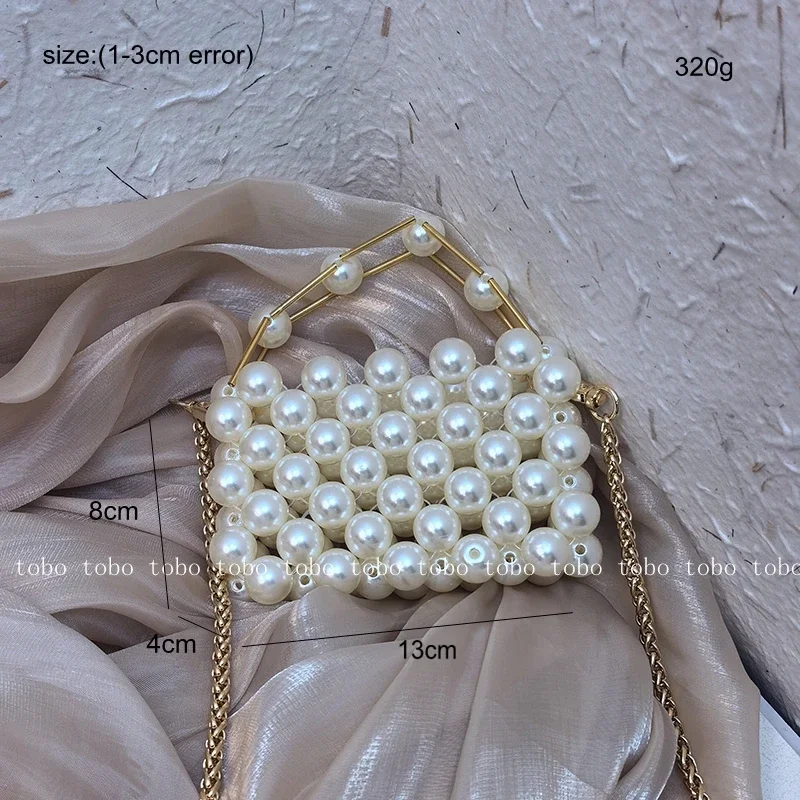 THE High Quality Sweet Woven Ladies Bag Summer Mini Party Pearl Purses Handmade Holiday Travel Beach Bead Designer Bags Luxury