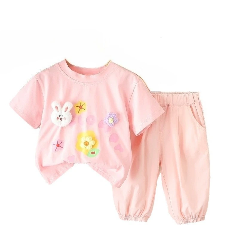 

New Summer Baby Clothes Suit Children Girls T-Shirt Shorts 2Pcs/Sets Kids Clothing Toddler Fashion Casual Costume Infant Outfits