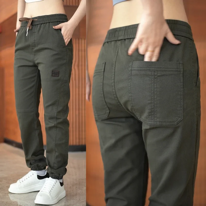 

Тонкие эластичные модные повседневные мужские брюки, новая весенняя уличная одежда, узкие мужские брюки из мягкой дышащей ткани, модные брюки, брендовая одежда