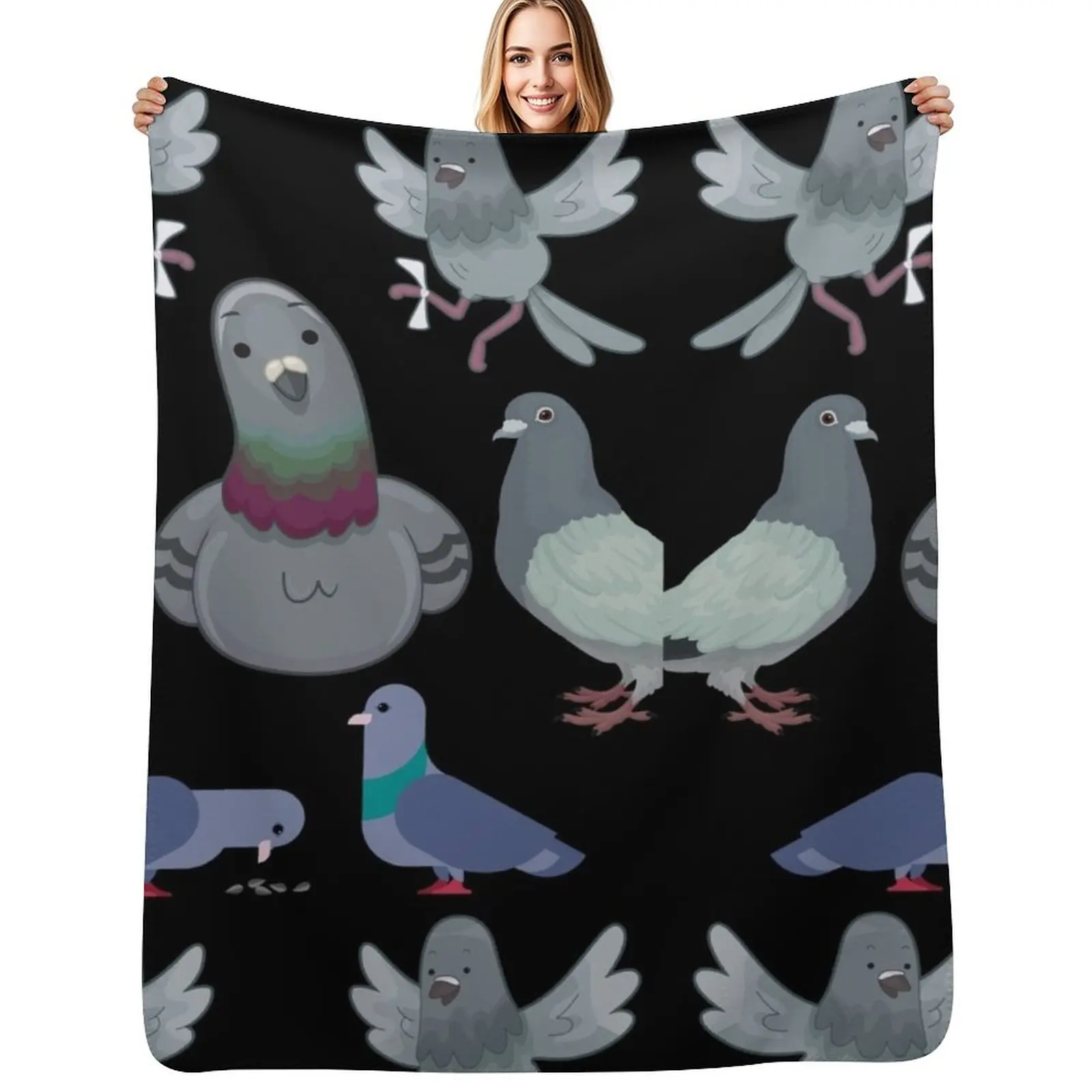 Pigeon pattern-Best gift for for pigeon lovers Throw Blanket heavy to sleep Picnic Single Luxury Brand Designers Blankets