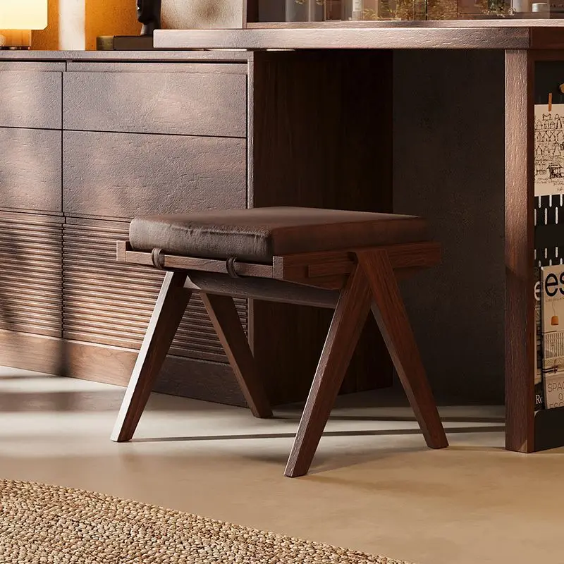 North American Black Walnut Dressing Stool Home Bedroom Makeup Stool Modern Simple