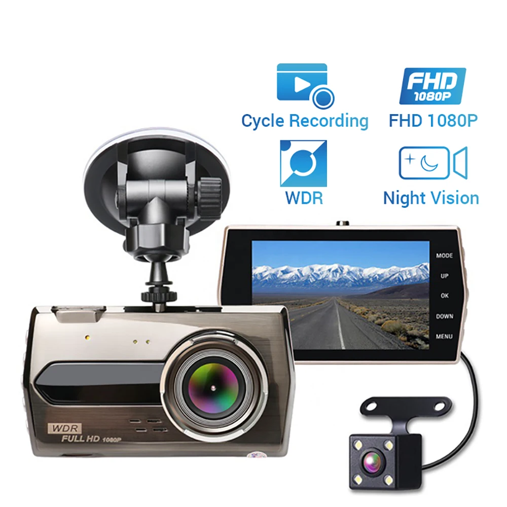 

Car DVR Full HD 1080P Dash Cam Rear View Reversing Car Camera Drive Video Recorder Night Vision Auto Dashcam Vehice Black Box