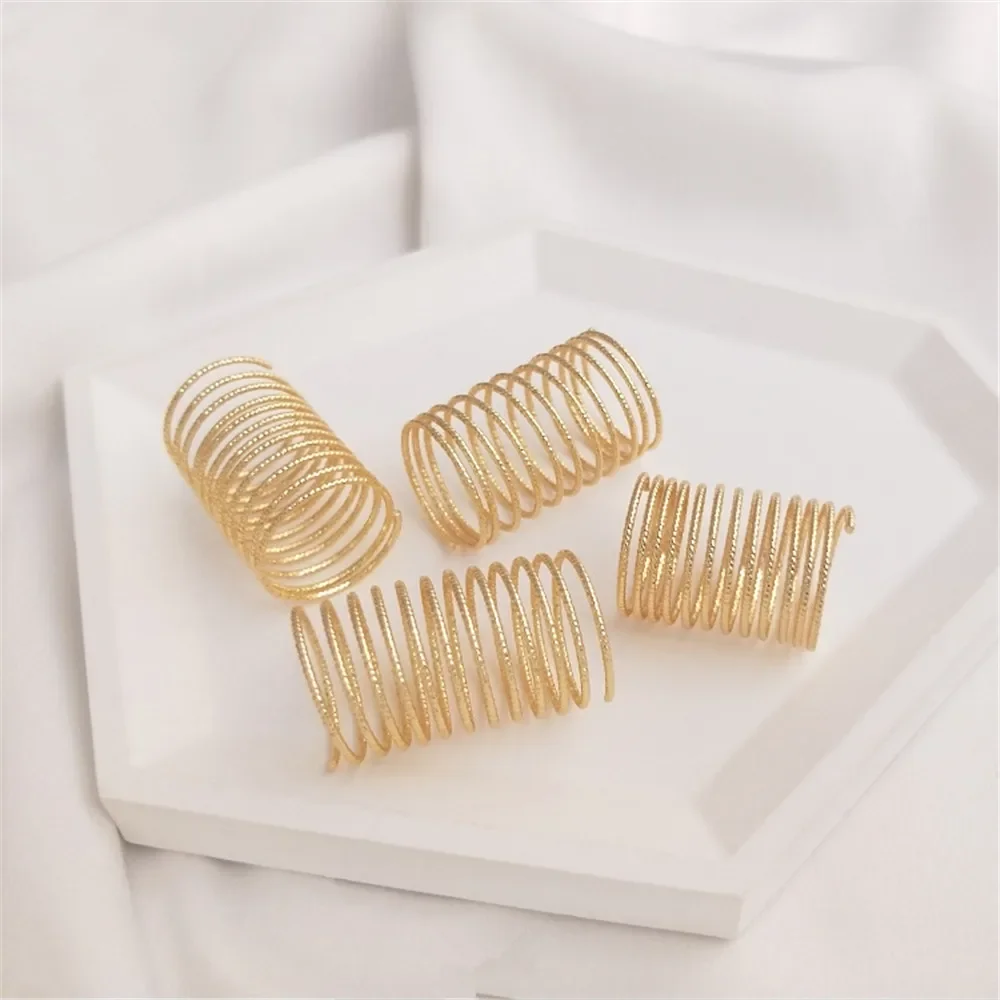 14K plated gold Batch flower copper wire ring diy accessories spring ring manual winding main ring material