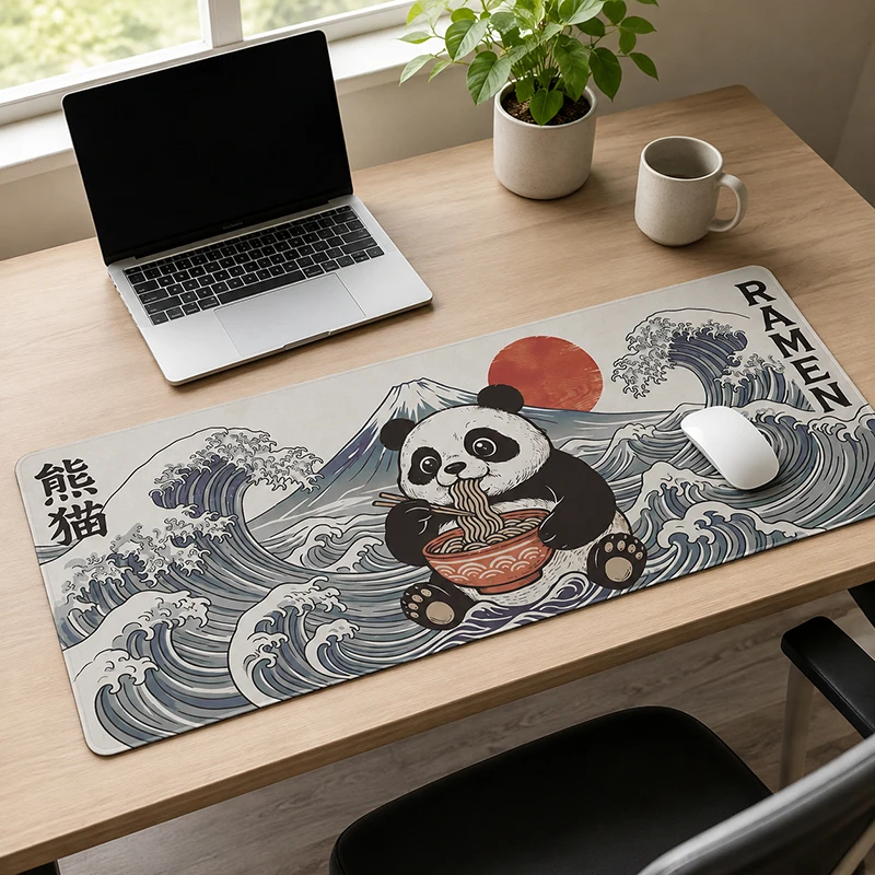 Mouse Pad Gaming Ukiyo-e Ramen Panda XL Computer HD Custom Mousepad XXL keyboard pad Carpet Office Accessories Desktop Mouse Pad