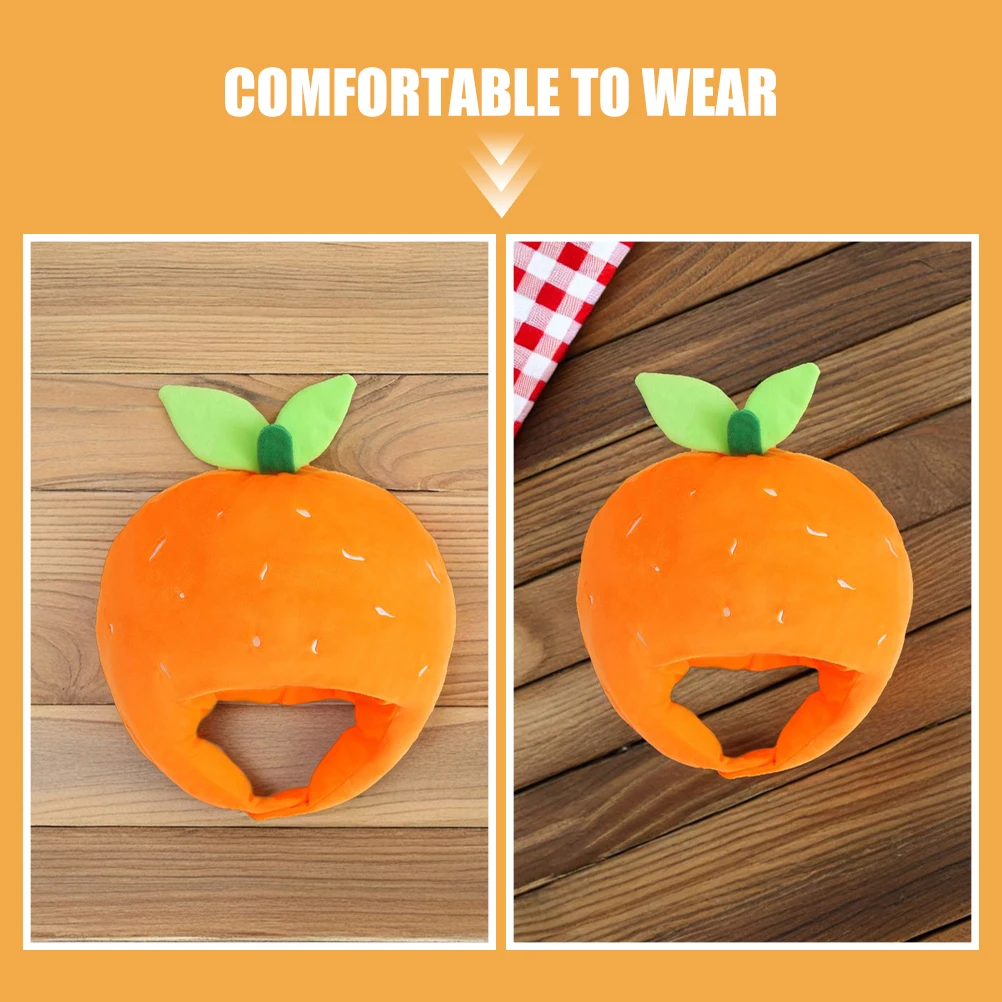 Orange Cartoon Headwear Creative Stuffed Fruit Hat Party Costume Headgear for Cosplay Festive Photo Booth Props