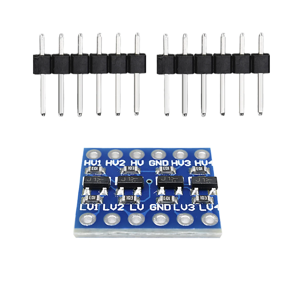 4-Channel 3V / 5V Level Bidirectional Converter Module 4 MOS Tubes With Indicator For UART, IIC, 1-wire, SPI Signal Conversion