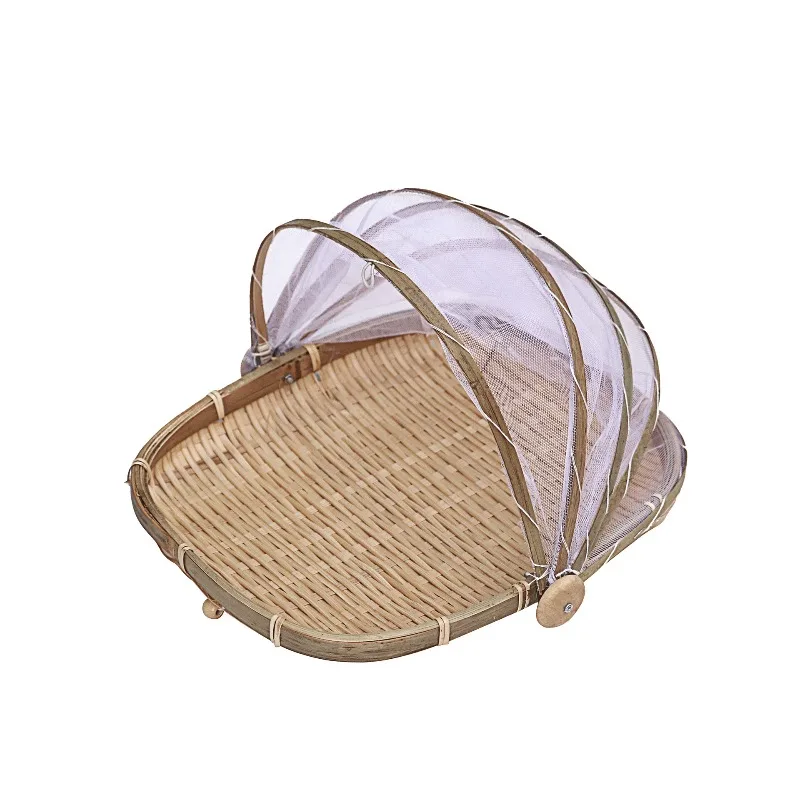 Living room household steamed bread frame rectangular dustpan bamboo woven storage basket insect-proof bamboo sieve