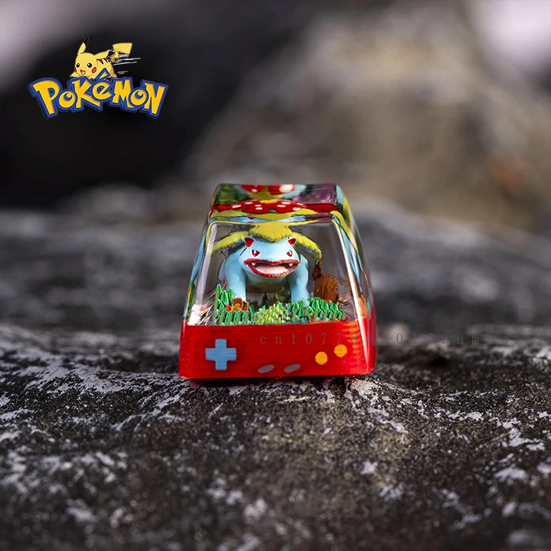 Pokemon Anime Character Venusaur Resin Keycaps Micro Landscape Handmade Customized Personalized Gift Mechanical Keyboard Keycaps