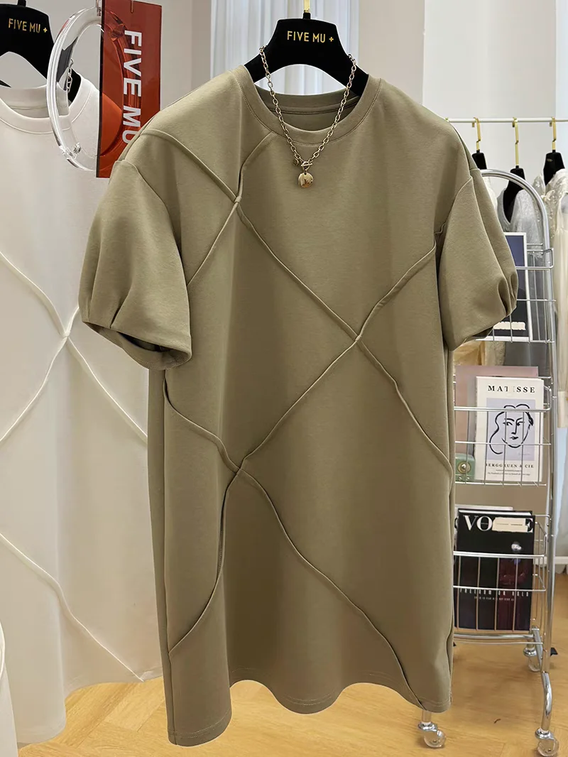 

Summer New Women's T-shirt Short Skirt Loose Casual Round Neck Oversize Dress