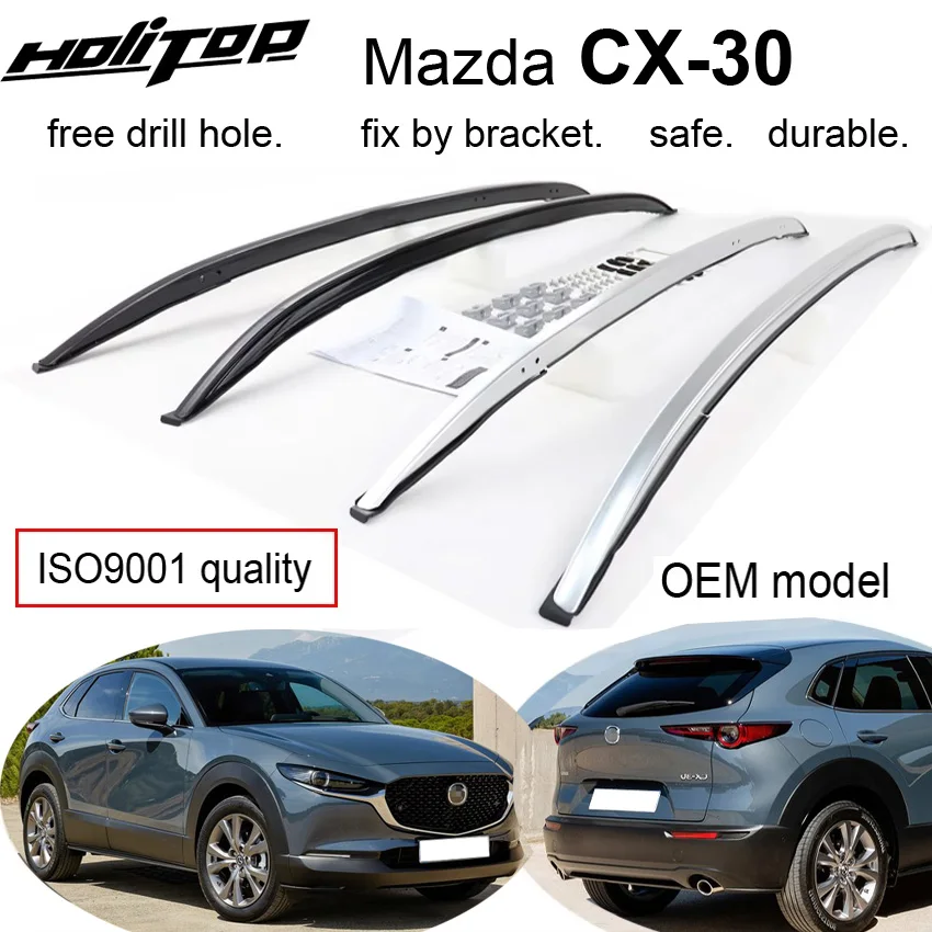 OEM model roof rail roof rack bar for Mazda CX-30 CX30 2020-2025,oxidized aluminum,original model,fix by bracket,safe&stable