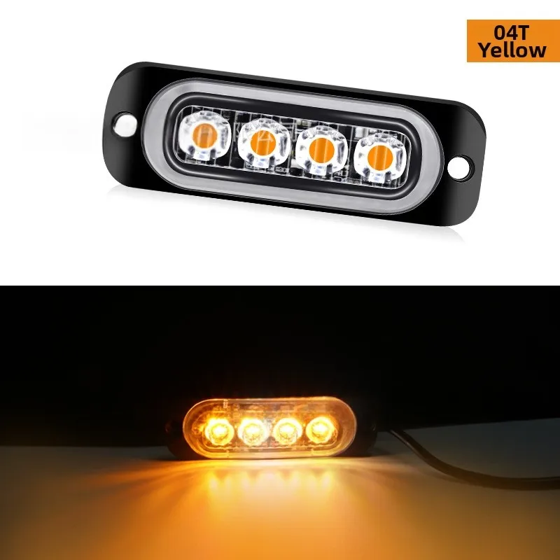 Amber 4 LED Side Indicator Lights 12V 24V for Car Truck Van with IP65 Waterproof Rating and ABS Housing Signal Lamp