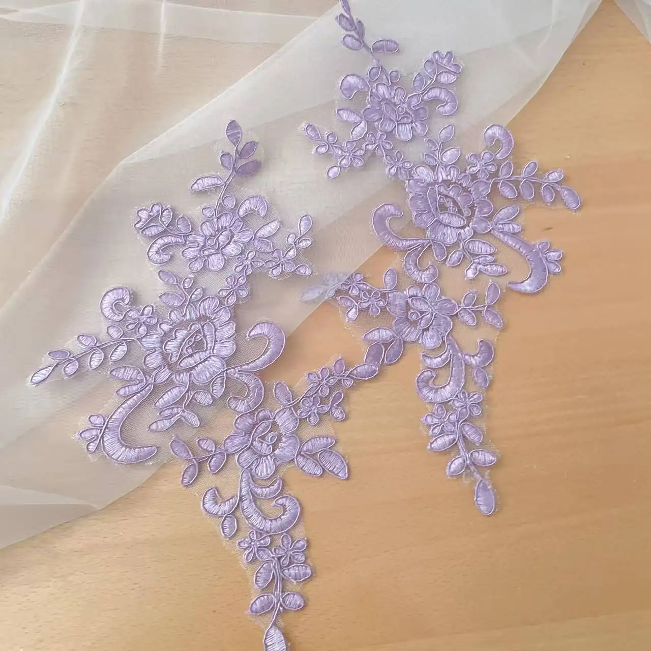 10 Pcs Wedding Dress Lace Trim Patch Applique Lace Fabric DIY Bride Hair Accessory White Red Black Sew Decoration RS356