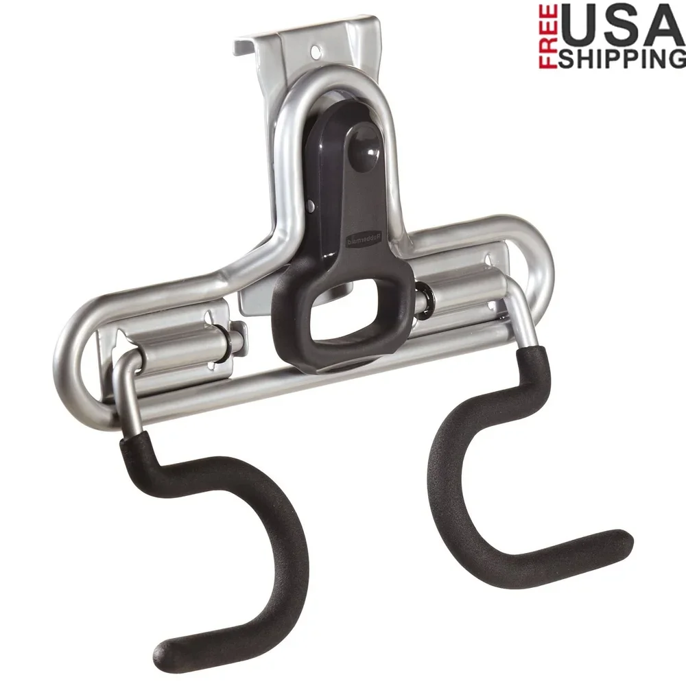 

Garage Wall Mount Tool Organizer Heavy Duty Dual Handle Hook FastTrack Storage Rack Hand Tools and Equipment