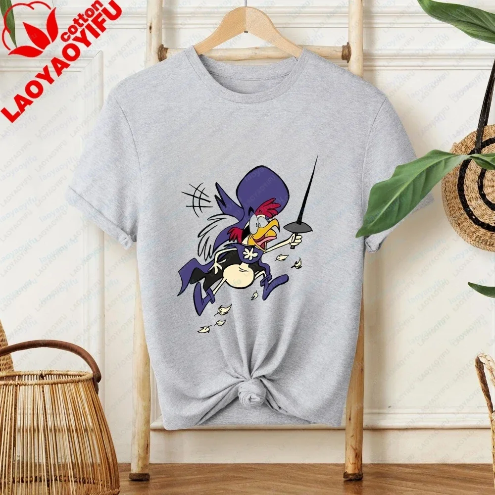 Adult Humor Super Chicken Fun Crazy Neutral Classic Cotton Short-Sleeved T-shirt for Men and Women (Universal Fit)