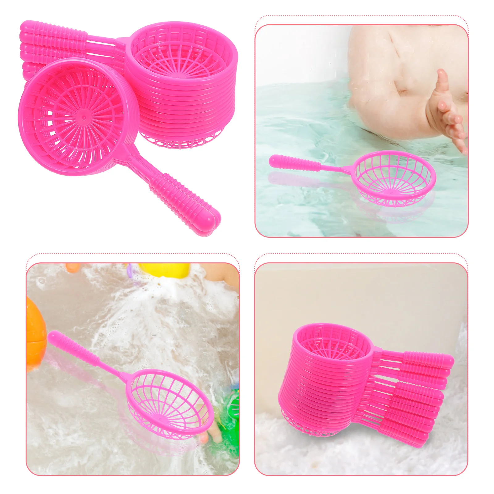 20 قطعة شبكات صيد السمك للأطفال لون مشرق مادة البولي بروبيلين حوض الاستحمام بركة اللعب في الهواء الطلق لعبة صيد السمك للأطفال شبكة الماسك