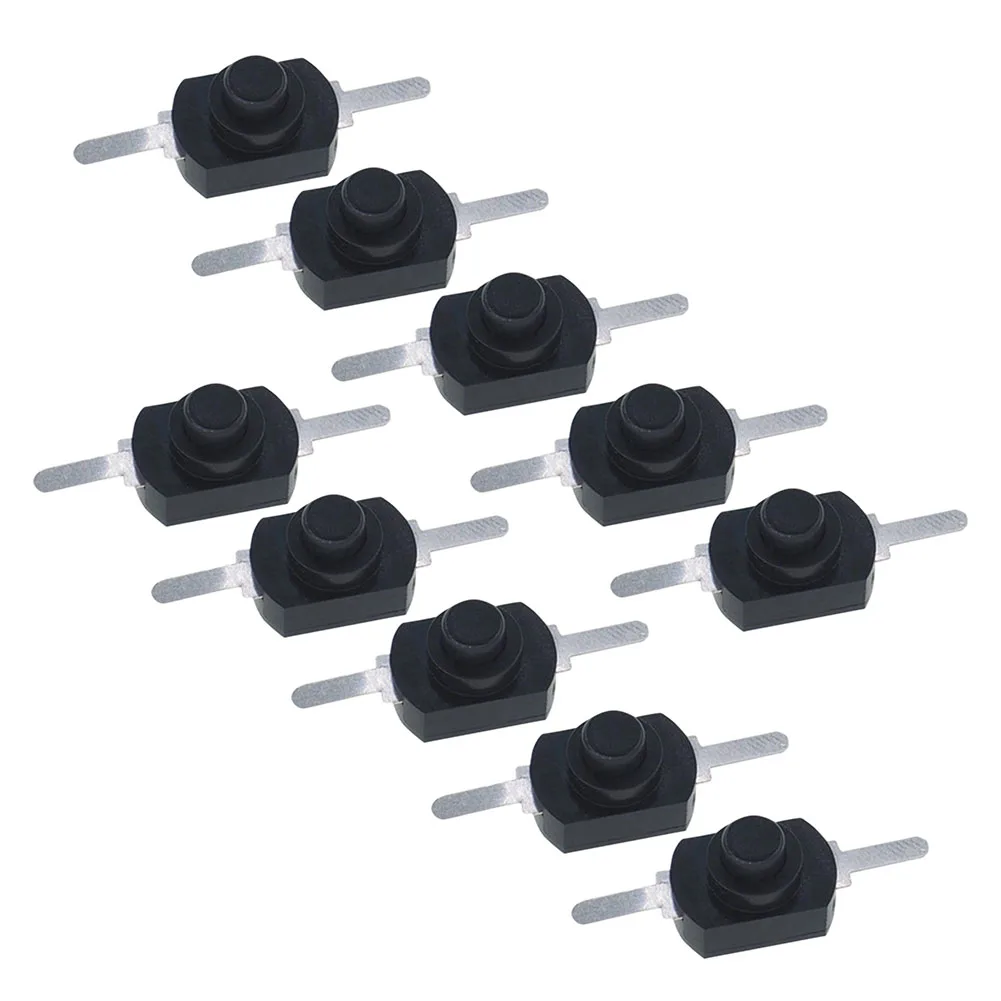 10PCS Push Button Switch Mini Torch Latching On Off Copper Terminal 1A 30V 2 Pin for Remote Controls Audio and Digital Gadgets