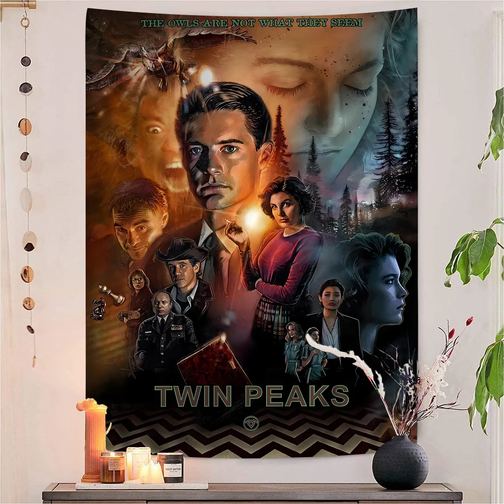 

Twin Peaks Printed Large Wall Tapestry Cheap Hippie Wall Hanging Bohemian Wall Tapestries Mandala INS Home Decor