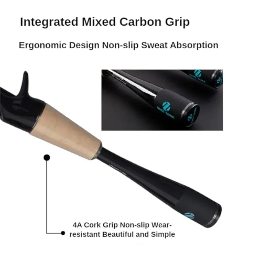 صنارة صيد تلسكوبية خفيفة أو قضيب من ألياف الكربون خفيف الوزن للغزل مع حلقات ألكونيت فوجي وبكرة البحر