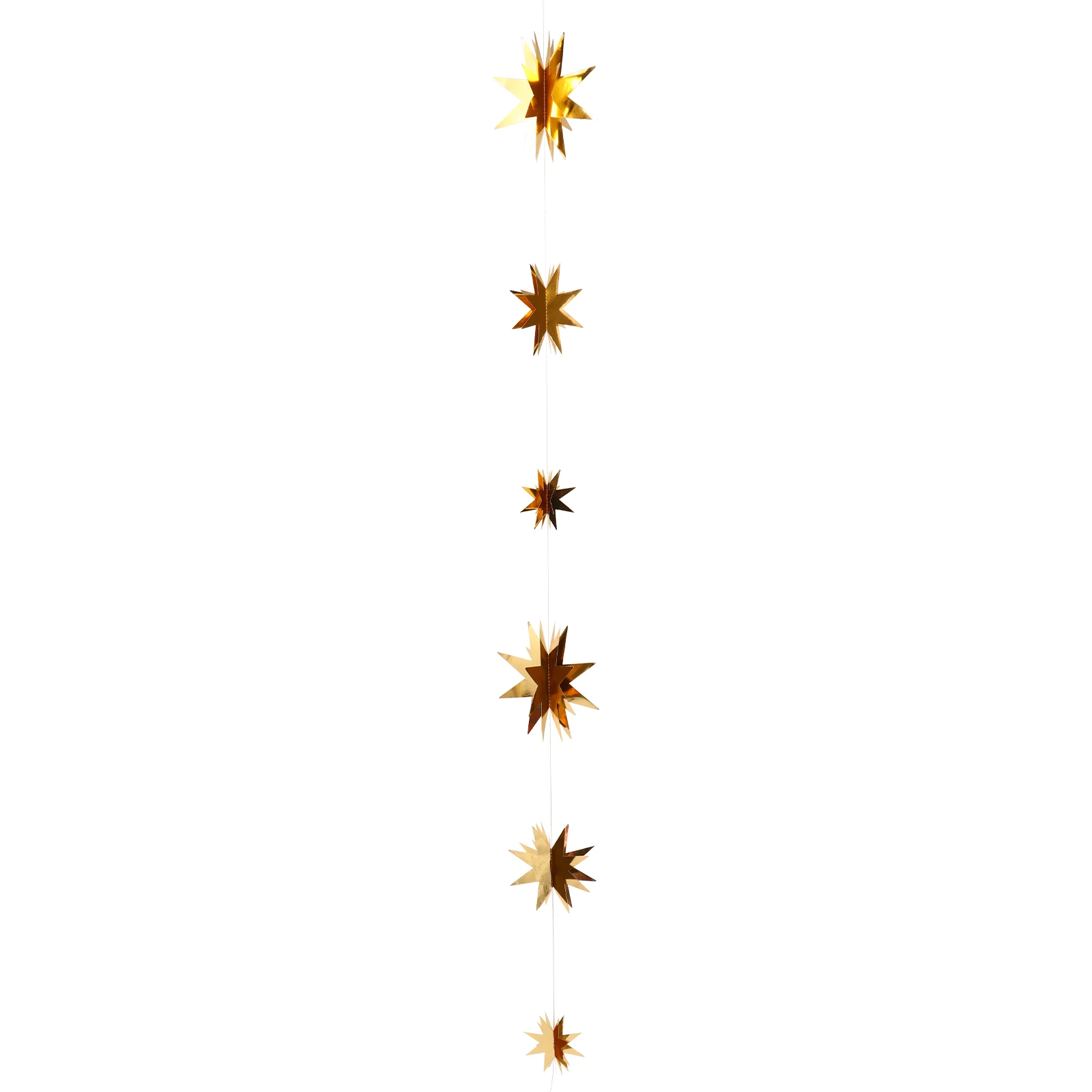

6 Golden Star Hanging Decorations Christmas Tree Ornaments Snowflake Pendants Creative Holiday Hangings Outdoor Lightweight