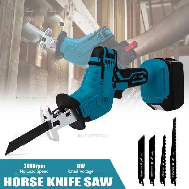 

Cordless Electric Reciprocating Saw Handheld Portable Outdoor Cutting Tool for Wood Metal Pipe DIY Carpentry and Remodeling