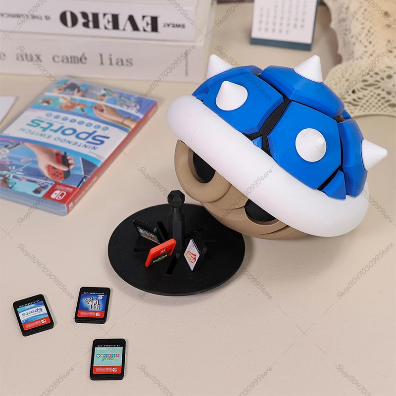 ثلاثية الأبعاد مطبوعة ماريو باوزر شل شل شل بطاقة الألعاب صندوق تخزين نموذج العربة شل لبطاقة الألعاب الكلاسيكية جمع هدية الزخرفية