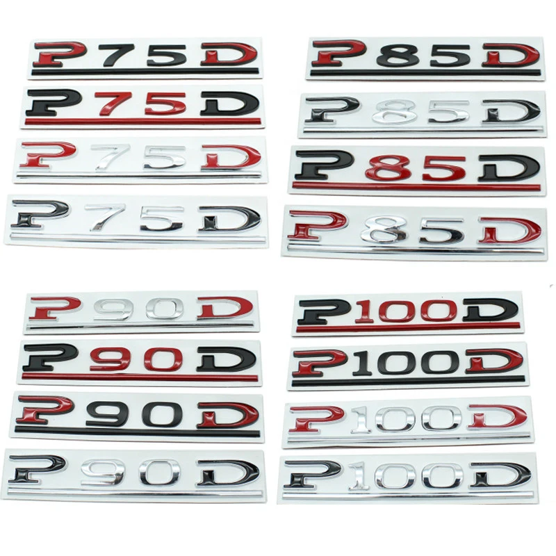 

Car 3D Metal P75D P90D P100D Logo Decals Sticker For Tesla Model 3 X S Y Trunk Letters Emblem Badge Styling Stickers Accessories