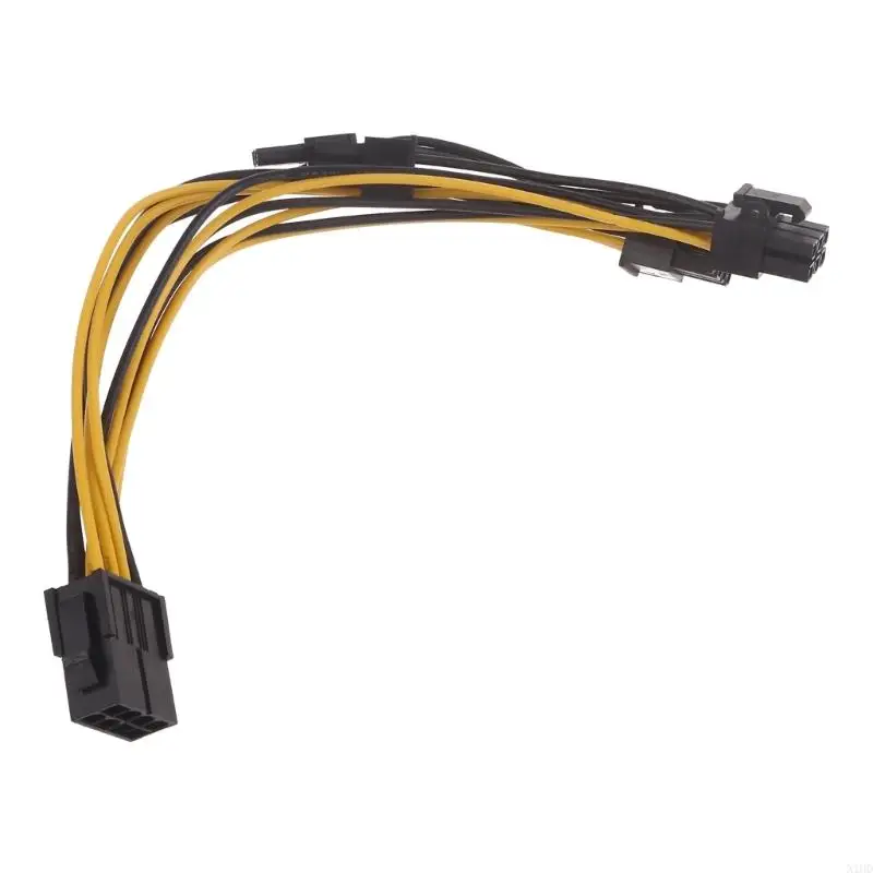 N1HD 8Pin Female to 2 x 8 Pin (6 + 2) Male Cable Dual PCI-Express 8 Pin CPU or GPU Power Splitter Graphics Card Cable 20cm