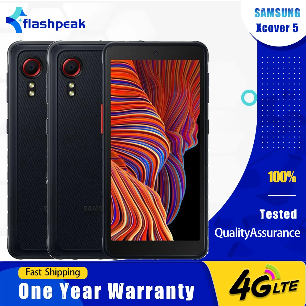 هاتف Samsung Galaxy Xcover 5 G525F G525N 4G بشاشة 5.3 بوصة وذاكرة وصول عشوائي 4 جيجابايت وذاكرة قراءة فقط 64 جيجابايت NFC ثماني النواة xcover 5 هاتف محمول