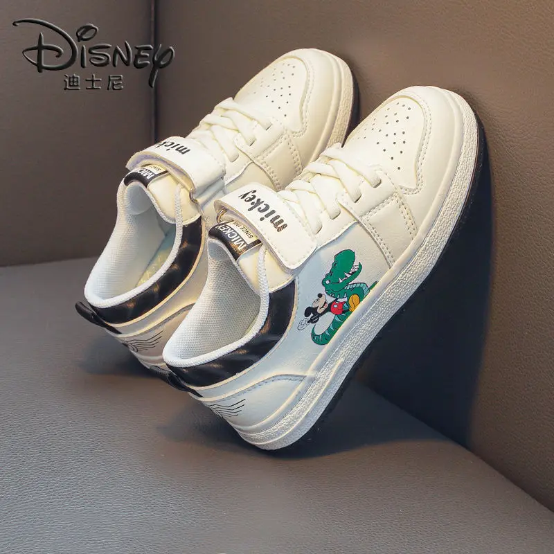 Mickey Children's Shoes Real Photos women's Board Shoes 2025 Spring Autumn New Girls White Shoes Students Casual Joker Sneakers