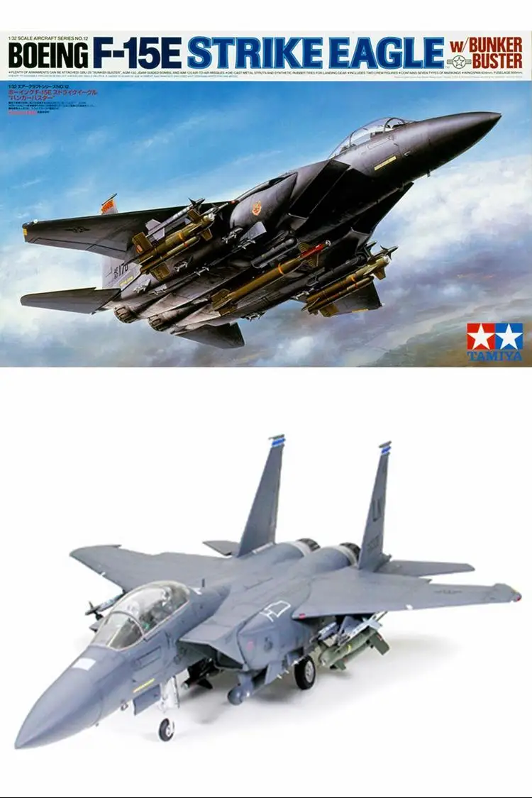 Tamiya 60312 1/32โบอิ้ง F-15E Strike Eagle TMW/ Bunkerbuster พลาสติกรุ่น Kit