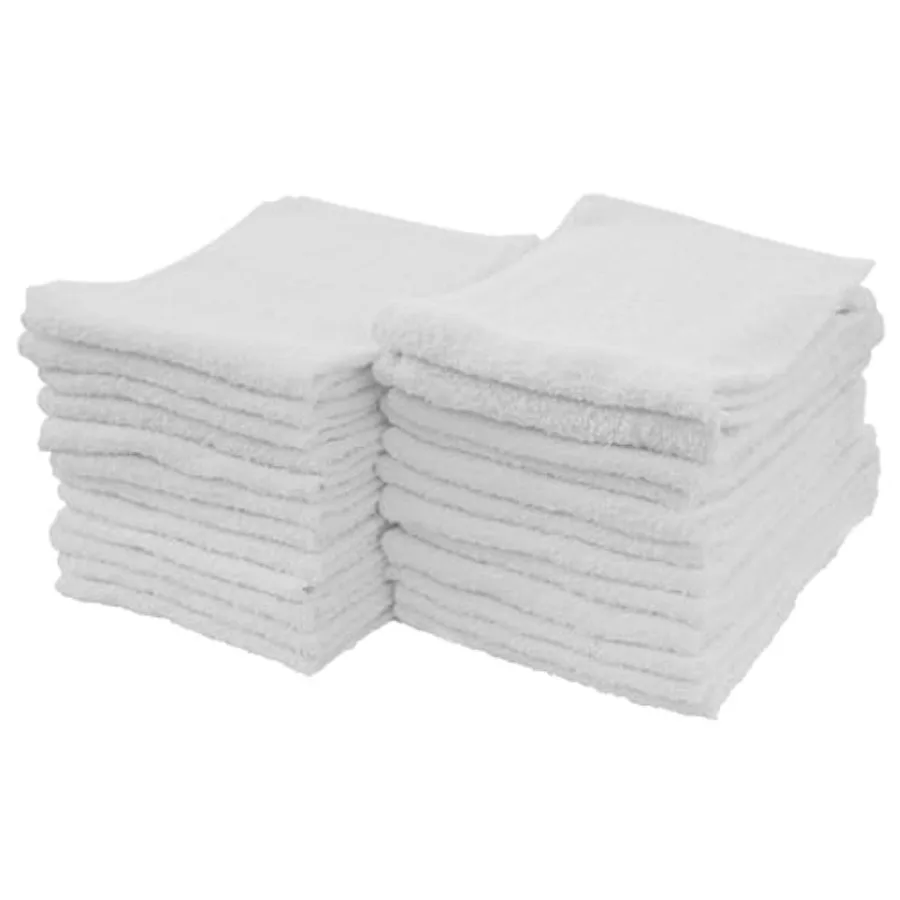

Multipurpose Cotton Terry Cleaning Towels for Home, Automotive, and Garage, 14 Inch x 17 Inch, White, Pack