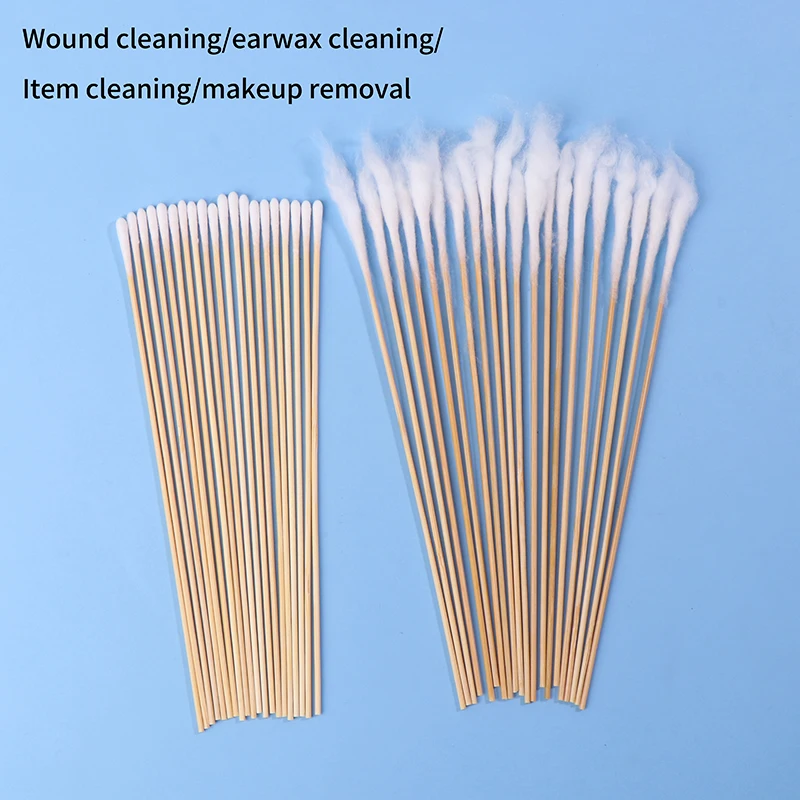 20Pcs Ear Nose And Throat Swabs For Medical Use Thin Head Cotton Swabs Ear Swabs Small Head Bamboo Sticks Sterile