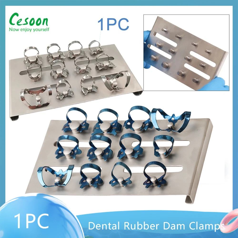 Dental Rubber Dam Clamps Endodontic Restorative Barrier Clips Holder Stainless Steel Tray Holder Oral Care Orthodontic Materials