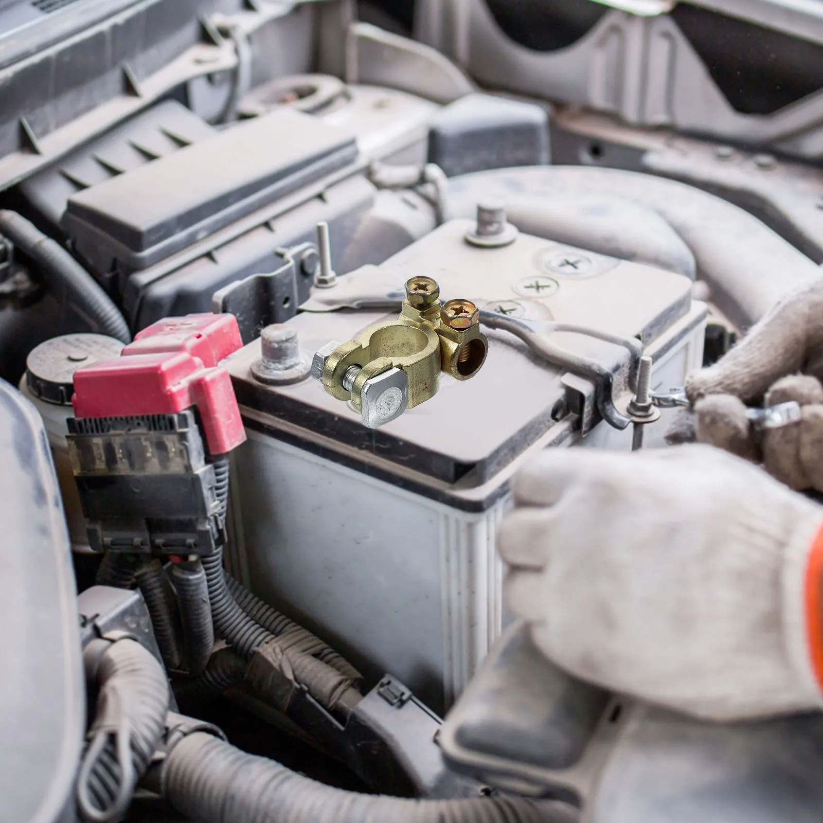 

2pcs Car Terminal Clamp Connector For Truck Auto Terminal End Durable Metal Construction Portable Lightweight