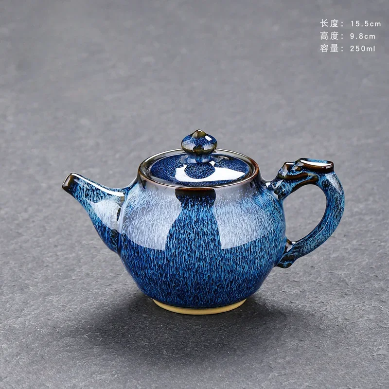 Kiln Glazed Ceramic Tea Pot  Small    Jun Porcelain Kung Fu  Set Simple and Personalized Single