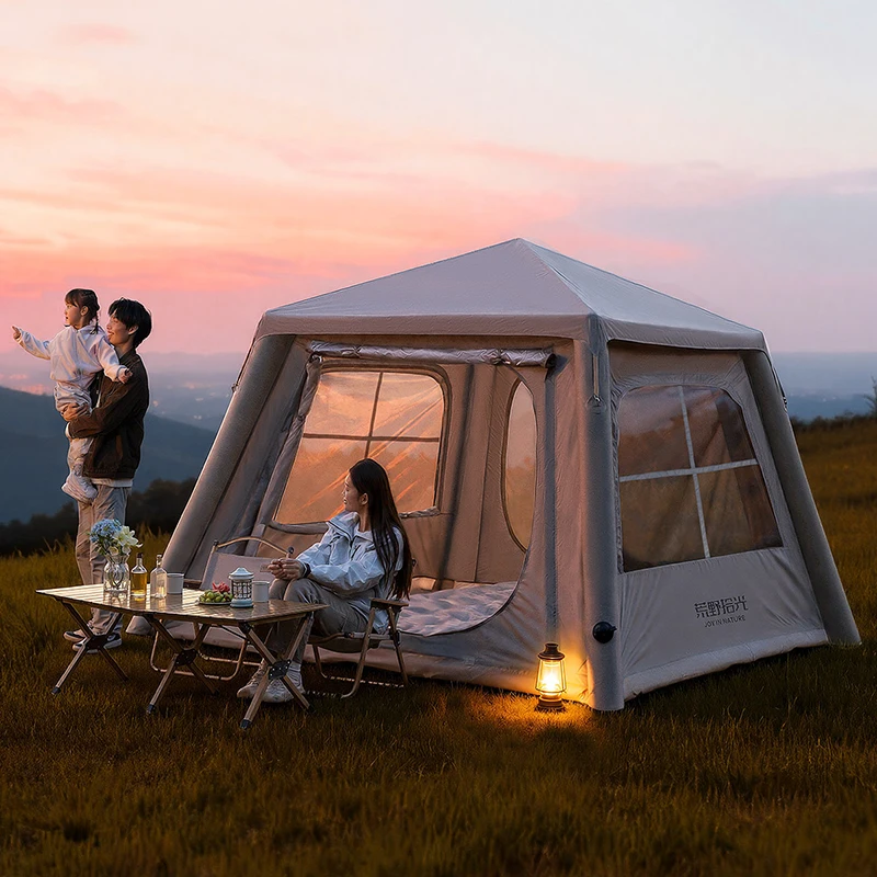 New Inflatable Tent Outdoor Camping Gear Foldable Portable Tent Overnight Thickened Fabric Waterproof Air Tent