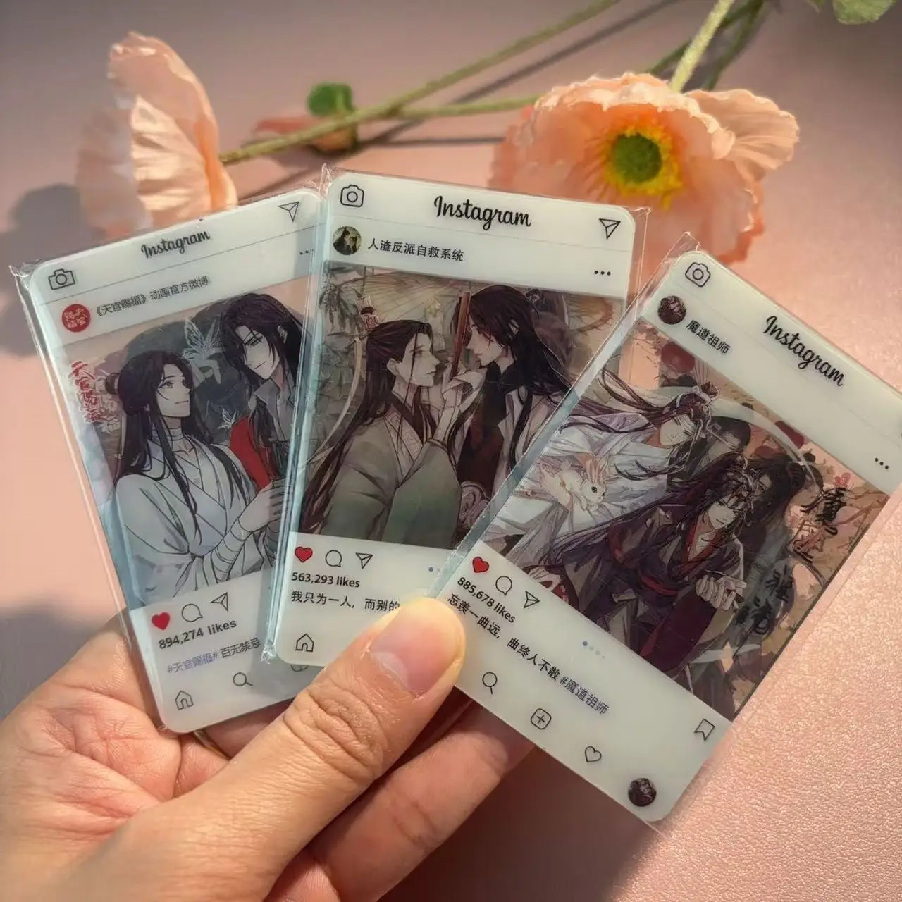 

18 PCS Tian Guan Ci Fu Mo Dao Zu Shi Acrylic Transparent Cards Hua Cheng Cosplay Exquisite HD Photo Card Drama Stills Fans Gift