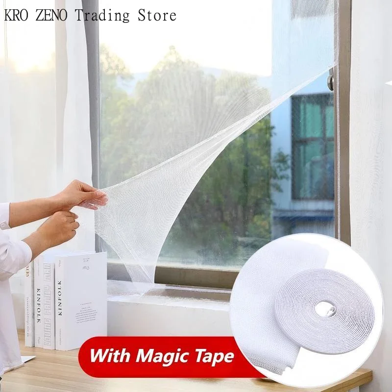 1 roll  Invisible Mosquito Net Mosquito Bug Net Cuttable Window Screen Fly Mesh DIY Self-Adhesive Fly Mosquito Window Net Mesh