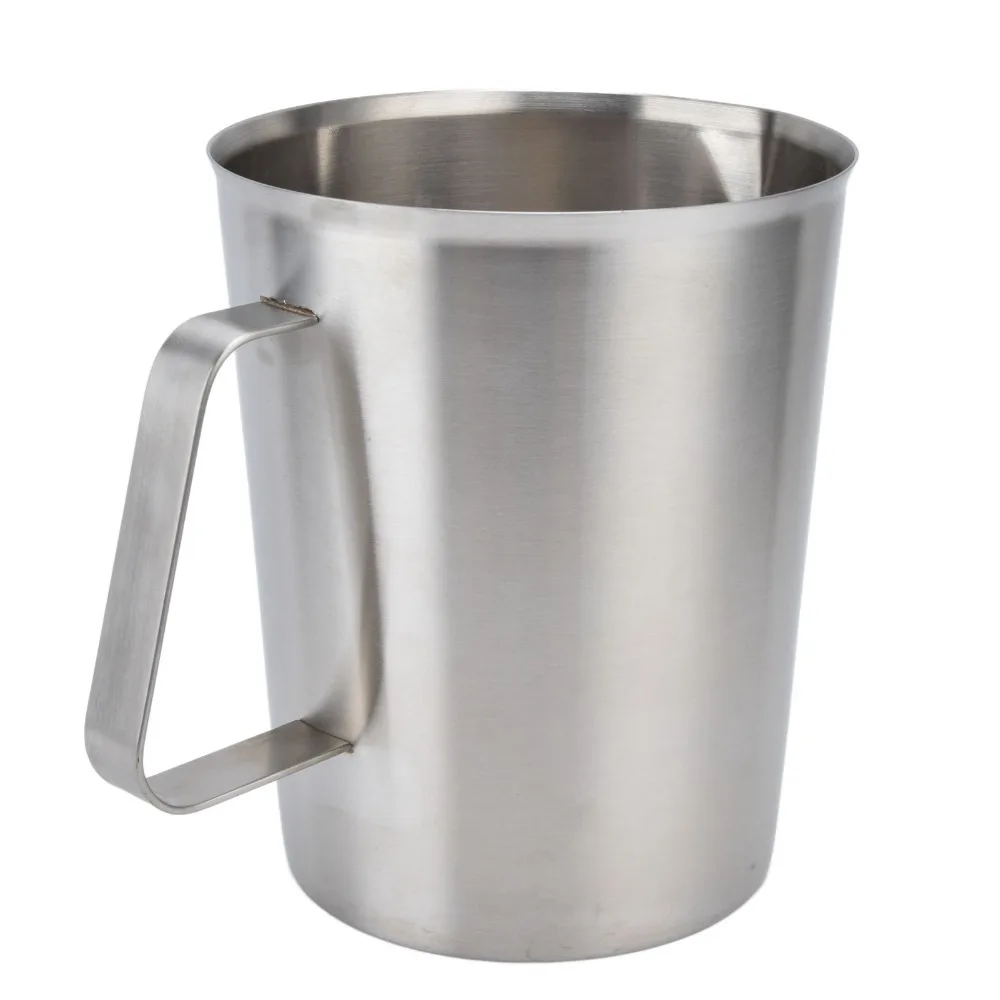 304 Stainless Steel Stainless Steel Measuring Cup Large Mouth 1000/2000ML Capacity Graduated Beaker Durable Engraved Markings