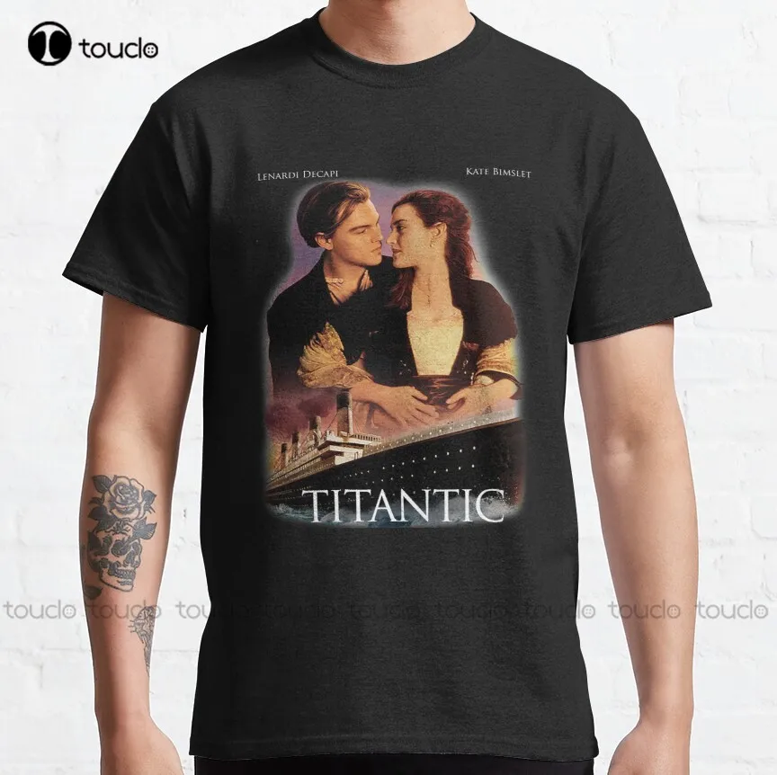 Titantic T-Shirt kate winslet leonardo dicaprio movie film Classic T-Shirt white shirts for women Custom aldult Teen unisex