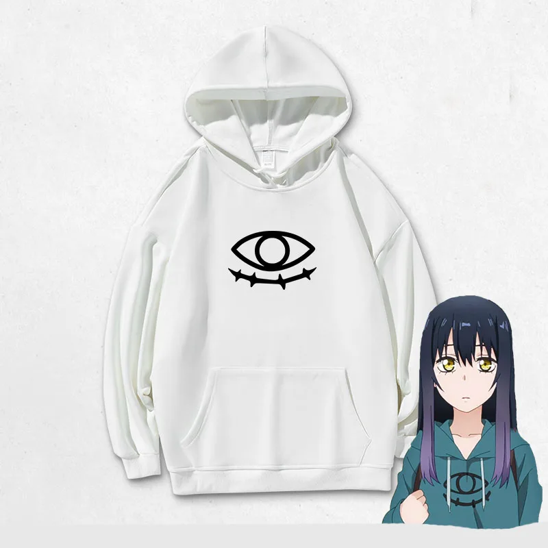 

Anime Mieruko-chan Yotsuya Miko Men Women Hooded Hoodie Cosplay Costume Spring Autumn Sweatshirts Black White Pullover Coat NEW