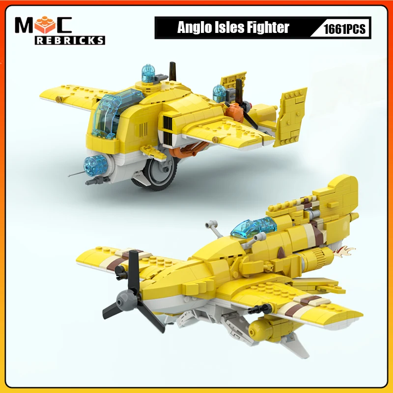 

MOC Building Block Military Series Anglo Isles Bomber Fighter w/ Stand Model Originality Bricks Boy Toys Xmas Gifts