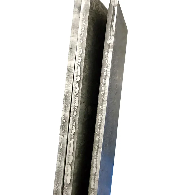 Dropship kute kęsy noża ze stali damasceńskiej produkcja noży surowiec stal kanapkowa DIY puste miejsca części do narzędzi barowych 200x30x3mm — zdjęcie 6