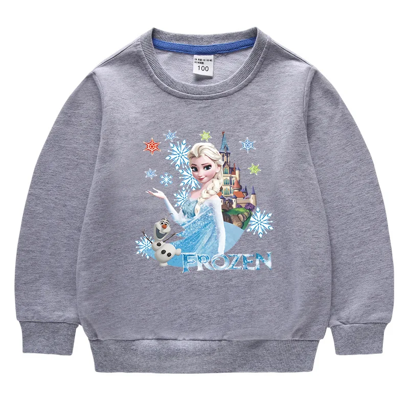 Disney Frozen Baby ubranka jesienno-zimowe bluzy z kapturem Elsa Princess Cosplay dziecięca koszula z długim rękawem dziecięca bluzki