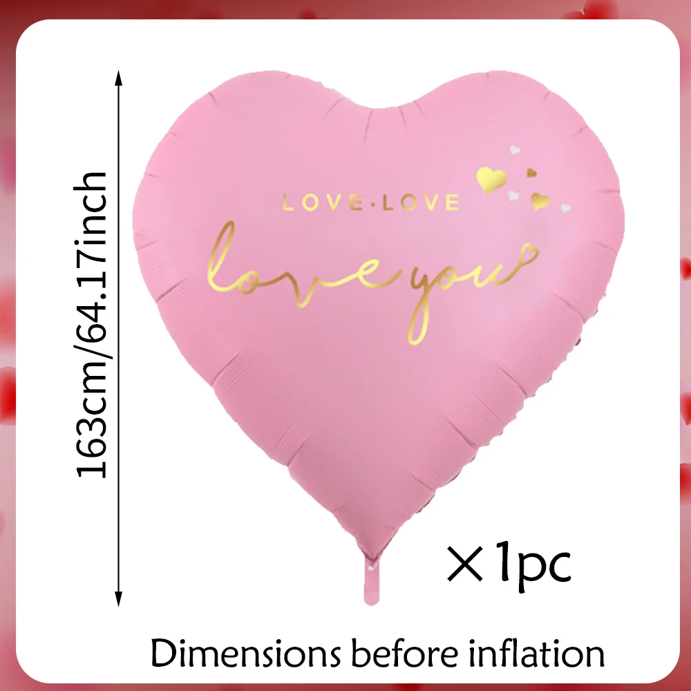 1 Stück Übergroßer 63 Zoll "Love You" Aluminiumfolien-Liebesballon für Valentinstag, Hochzeiten, Jahrestage und Geburtstagsdekorationen