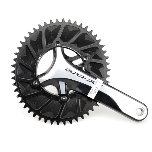 Imagen 2 del producto Plato ovalado único para bicicleta de carretera de piedra, anillo de cadena BCD de 110mm, 4 brazos para rueda de cadena 105 FC 5800 FC-6800 Ultegra 4700 Tigra 9000