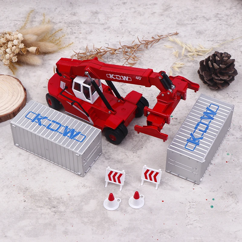 1:50 Alloy Container Crane Model Children Gift Simulation Engineering Cars Kids Gift Construction Vehicle Model Collection