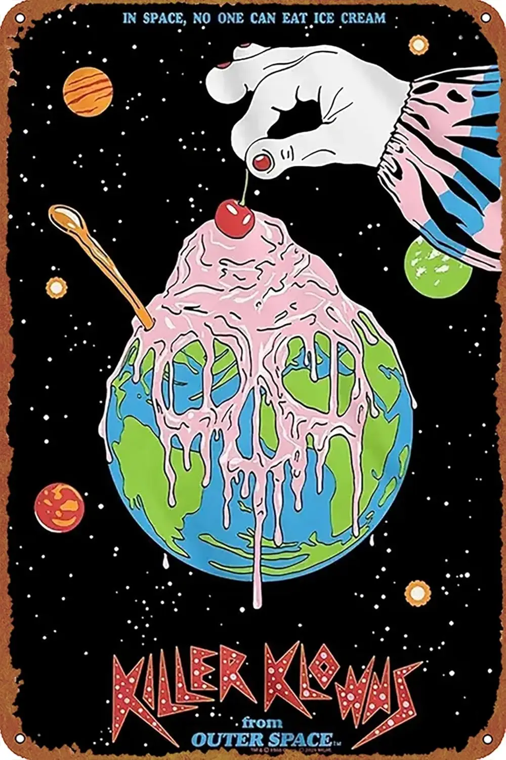 Killer Klowns from Outer Space Movie Poster Retro Metal Sign Vintage Tin Sign for Cafe Bar Home Wall Decor 12 X 8 inch sign sign